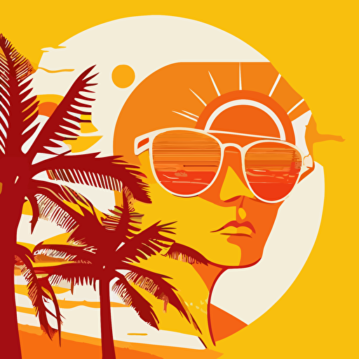 summer, relaxed, sun, see, vector, art, print