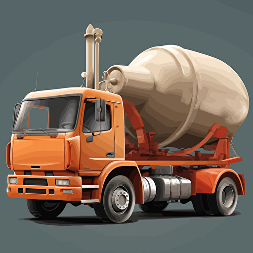 concrete mixer truck with barrel, vivd colors, vector