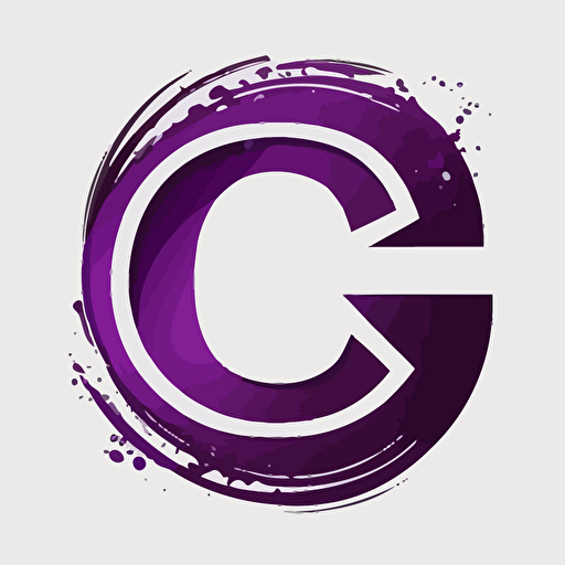 a lettermarke logo of a purple "C", simple, vector