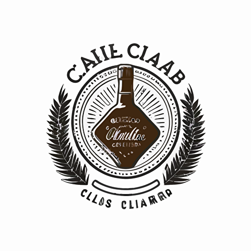 a logo for a whiskey club. minimalistic, white background, vector.