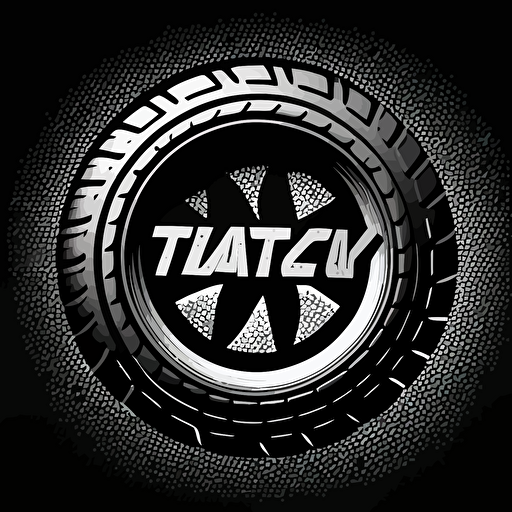 vectorize tire logo black and white