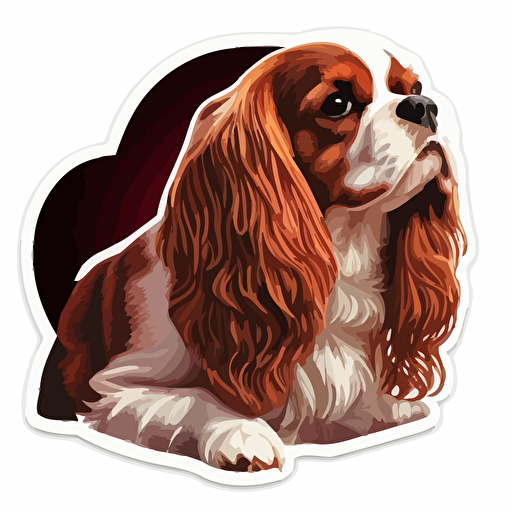 ruby cavalier king charles sticker vector art