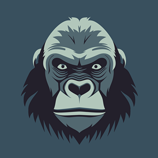 a flat vector logo 1D of a gorilla