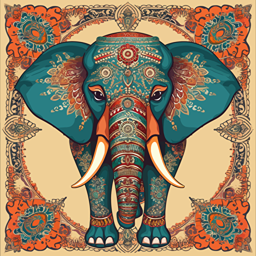 decorative India elephant vector