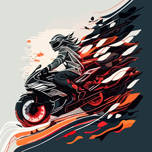 A motobiker, futuristic, tokio wave, illustration, minimalistic, vector,