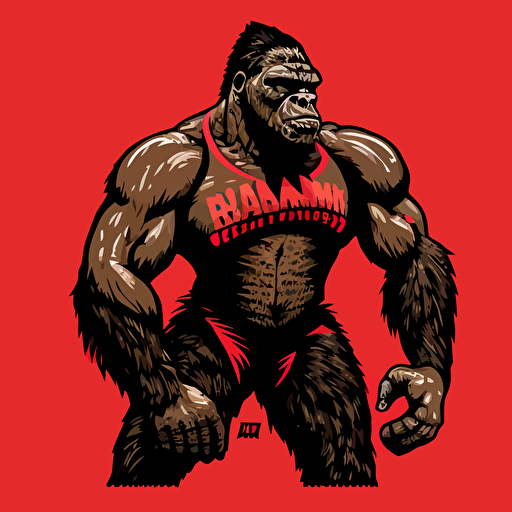 vector art of a gorilla in the style of the Toronto Raptors dinosaur logo