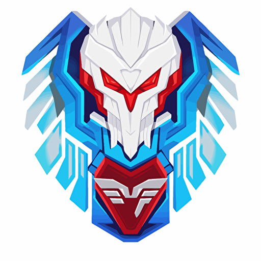 vector 2d logo sample fenix white, red and blue, in background white