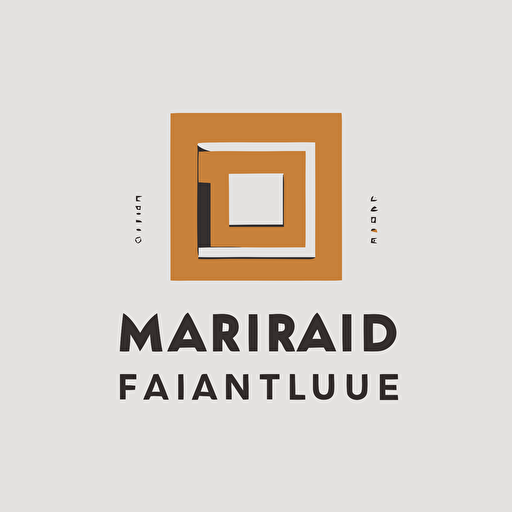 logo design for furniture workshop, name "wood in a square", square, bauhaus, Paul Rand, Artemy Lebedev, flat, vector, minimal, white background