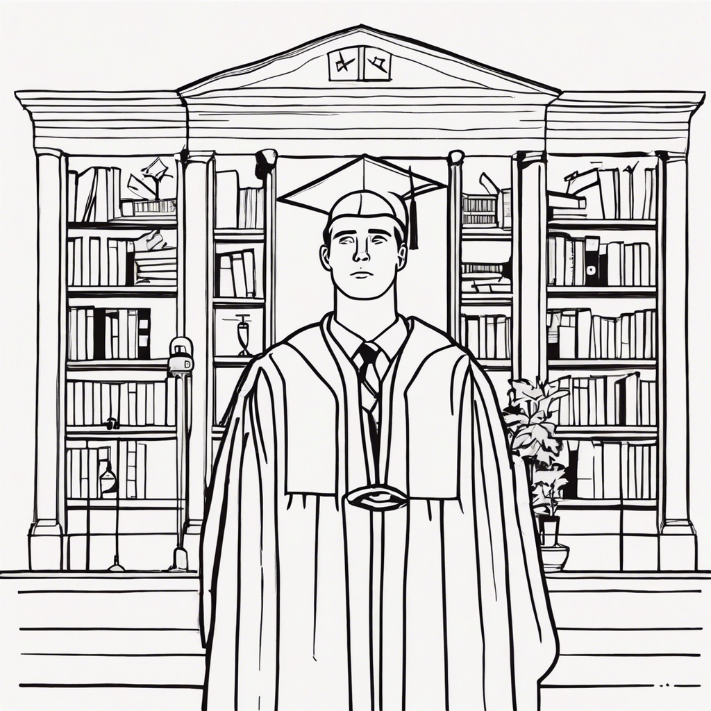 a man graduating from college, illustration in the style of Matt Blease, illustration, flat, simple, vector