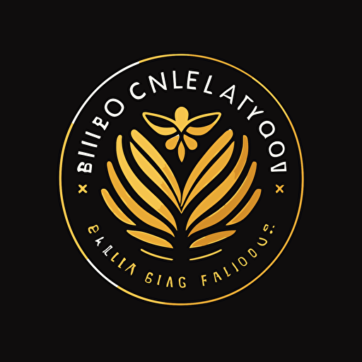 A minimalistic vector logo black and gold food charity