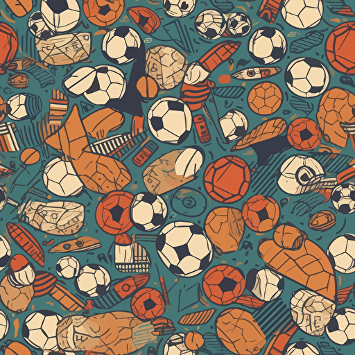 soccer themed pattern illustration vectors