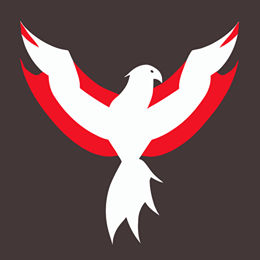 geometric white eagle flying open black book icon red background vector simple logo cgsociety artstation