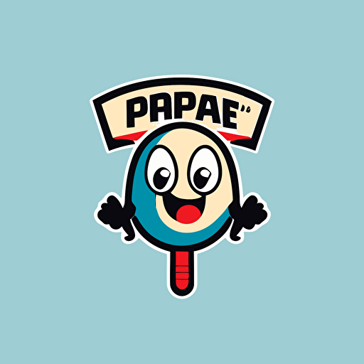 a sports mascot logo of paddle ping pong, simple, vector