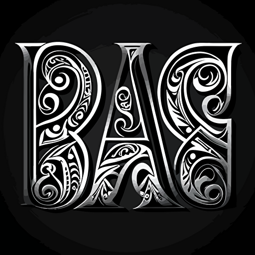a wordmark personal logo for word Mance, black and white, maori designs, vector, hd