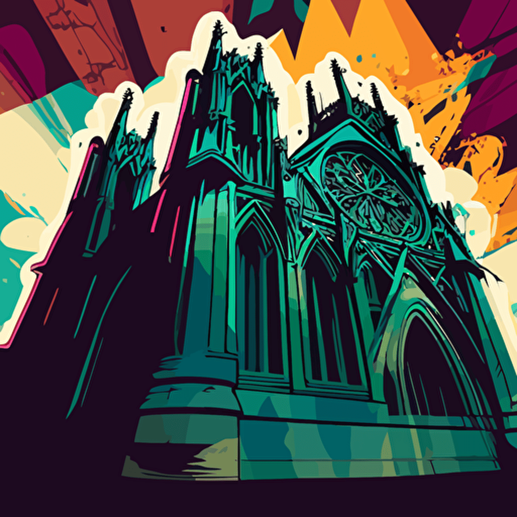 graffiti style cartoon york minster epic cool vectorstyled