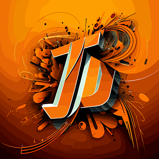 vector with the letters "J" for young people, with orange