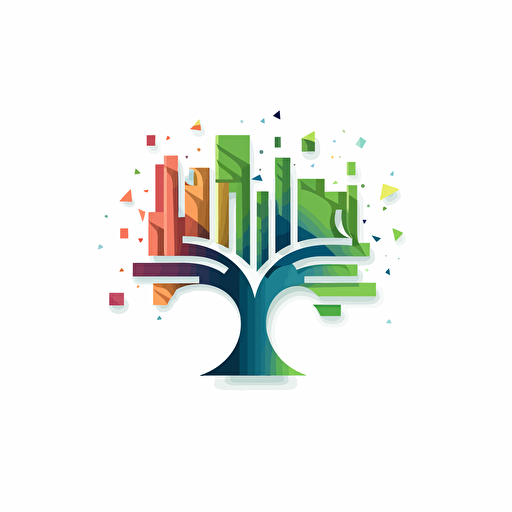 a vector logo of a tree blending into a business chart