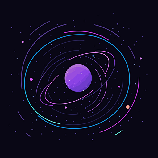 minimalistic galaxy vector style, animated