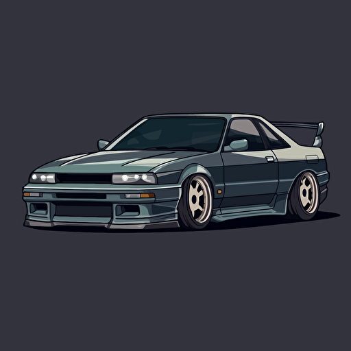 1990s jdm car, jdm styling, vector file, concept art style