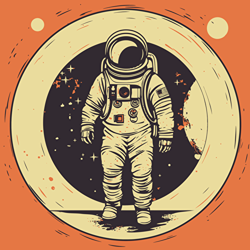 astronaut retro vector