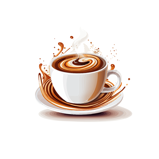 cup of coffee vector art with white background