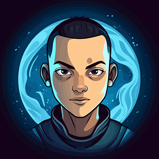 Sokka from Avatar: The Last Airbender as a youtube channel icon, dramatic lighting, vector, smirk, water tribe