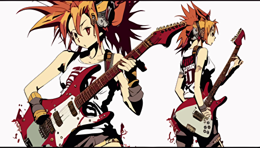 guitar,bass guitar,no background,anime style,comic,vector,