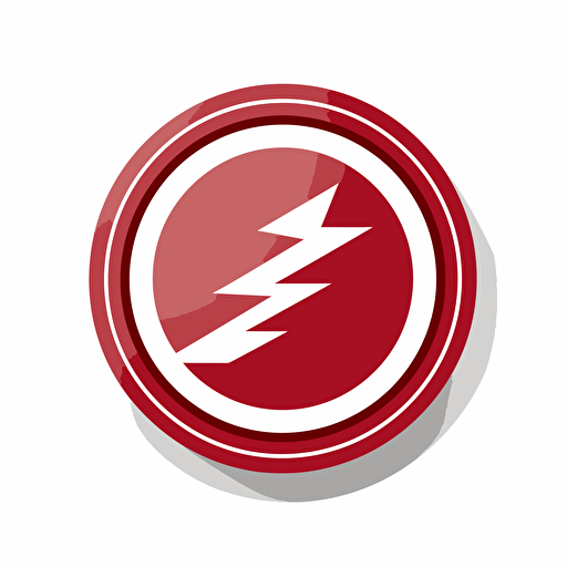 official accredited badge with red lightning bolt logomark, vector,