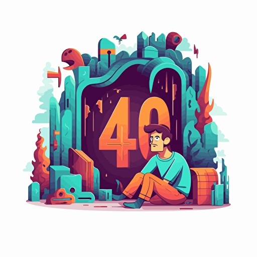a vector illustration for a 404 page, white background