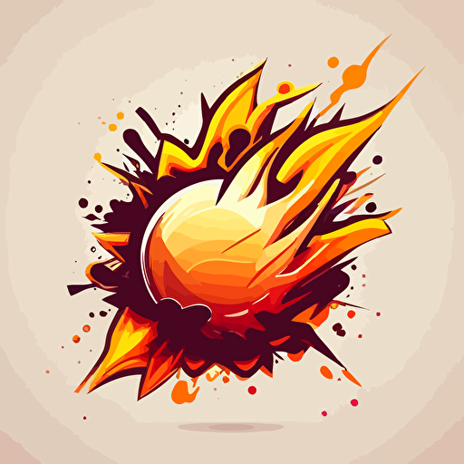 vector logo fireball cartoon