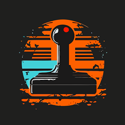 arcade joystick, logo, minimal, negative space, big outline, vector