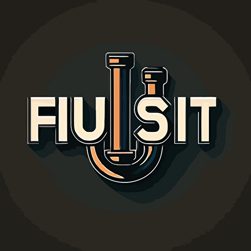 professional simplistic logo designed around the word FLUSH built out of plumbing pipes, minimalisitic, vector