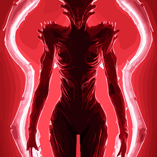 stunning symmetric body character image woman predator protoss human tsutomu nihei 3d octane render unreal engine hyper realistic realistic white bone armor soft illumination human facial features surrounded red glowing tendrils whispy smoke trending artstation 4 k insane