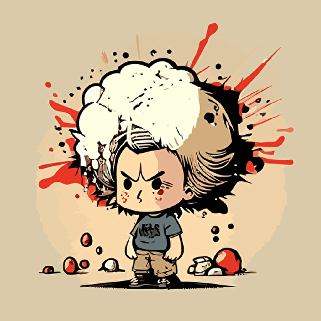 Little boy bomb doodle vector ilustration