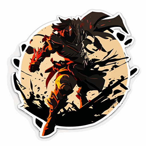 Shadow fighter, sticker, vector file,