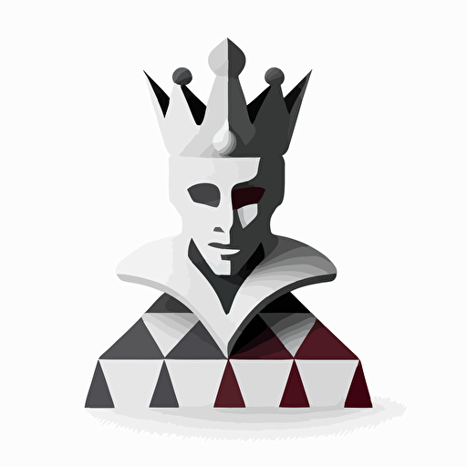 a jester chess icon, simple, basic shapes, vector, clean white background