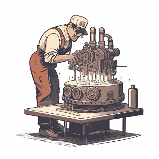 a mechanical engineer drawing for a birthday cake, 2d, illustration, vector drawing