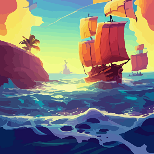 painting treasure sea thieves game smooth median photoshop filter cutout vector behance hd jesper ejsing rhads makoto shinkai lois van baarle ilya kuvshinov rossdraws global illumination