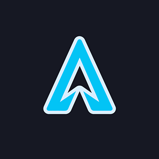 simple logo design of letter "AA", flat 2d vector, baby blue and white