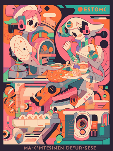 Postmodernism, Food Culture, Machine Design, Latin Music, Independent Publishing, Scientists,vector ,2d illustrator,
