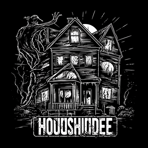 Murder House,Horror, VHS Horror, VHS, Sticker, 80s vhs cover, 80s horror comic art, Vector