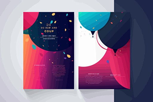 Email invitation, End of Year celebration, vector, bright contrasting colors, simple but beautiful