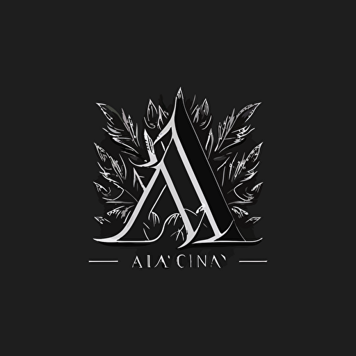 simple brand logo, letter AN, logo, vector logo, vector design, logo design, design ideas, black and white, classic cool design, monograma, company
