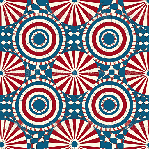 vector illustration, continuous, repeating, seamless pattern of America flag design pattern, textures, in vivid colors
