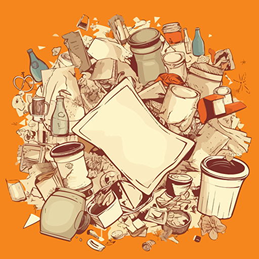 Background with trash, vector