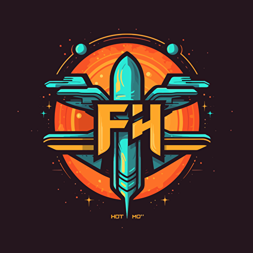 sci-fi H logo vector