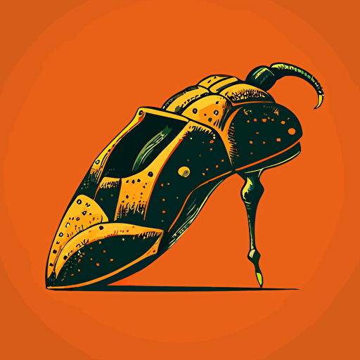 vector lol of a heel squashed bug, simple, retro style