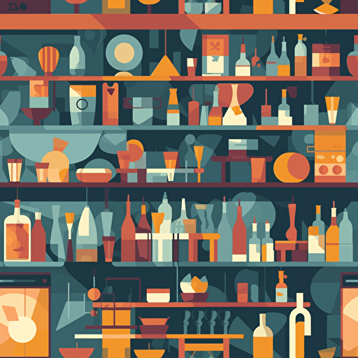 bar restaurant flat vector background sticker