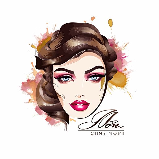 logo vector makeup artist, white background
