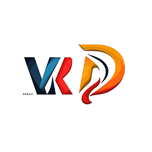 mix of letter "W" and "R" and "D" logo, minimalistic, vector, white background